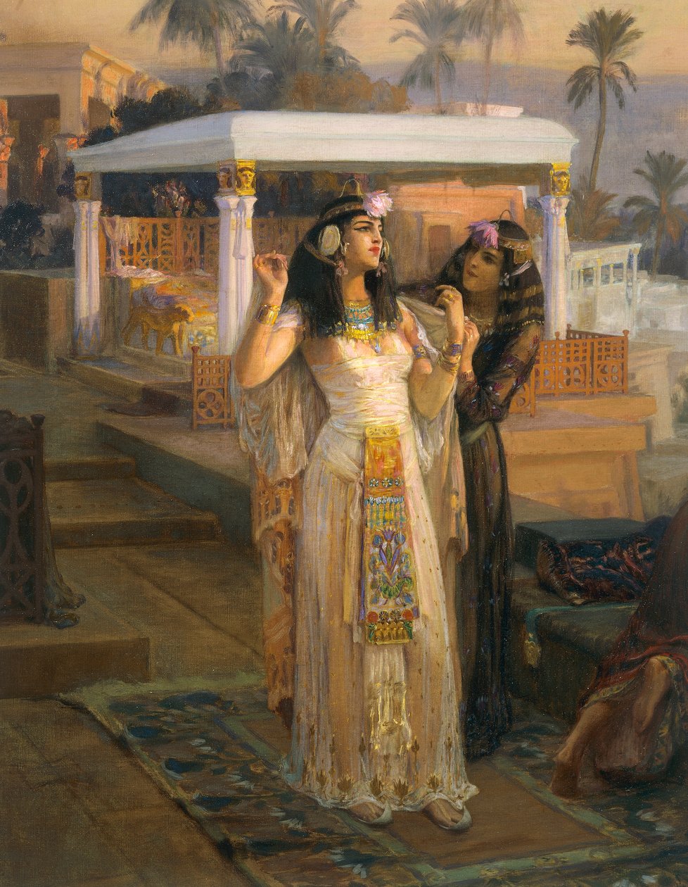Kleopatra na tarasach Philae autorstwa Frederick Arthur Bridgman