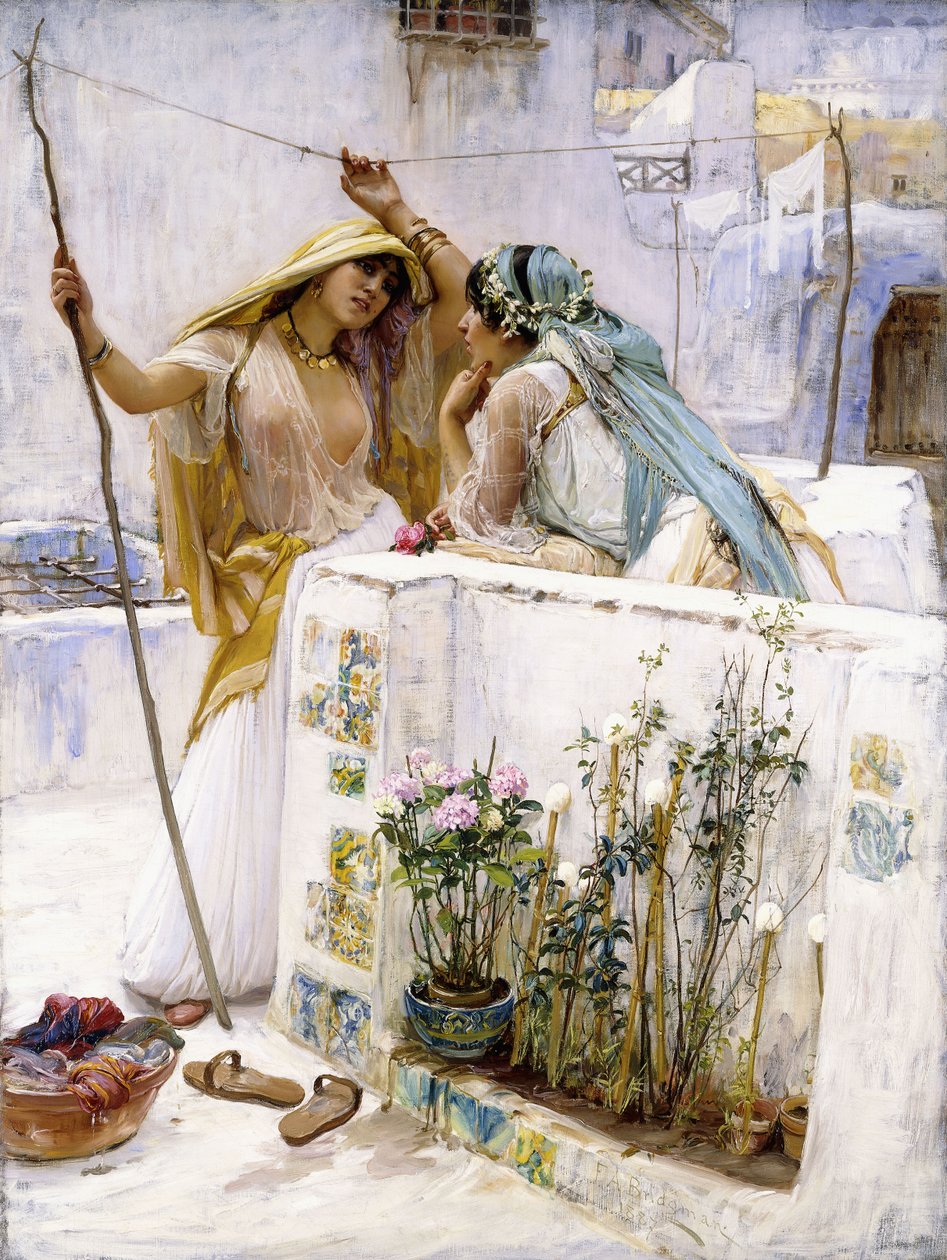 Sąsiedzi, Tarasy Algieru, 1887 autorstwa Frederick Arthur Bridgman
