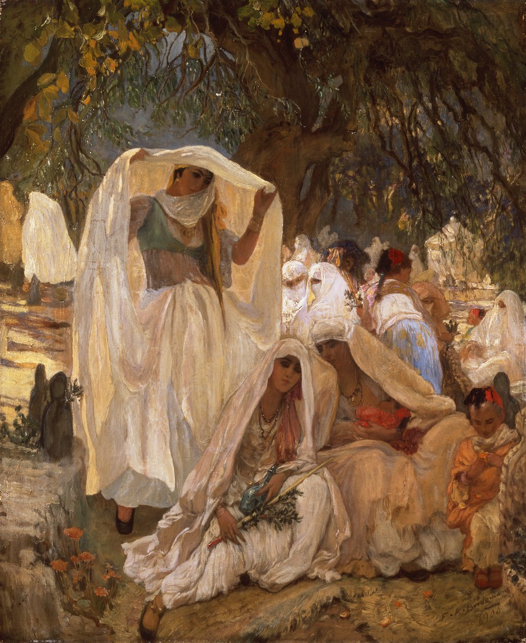 Kobiety z Blidah w dniu Proroka, Algieria autorstwa Frederick Arthur Bridgman