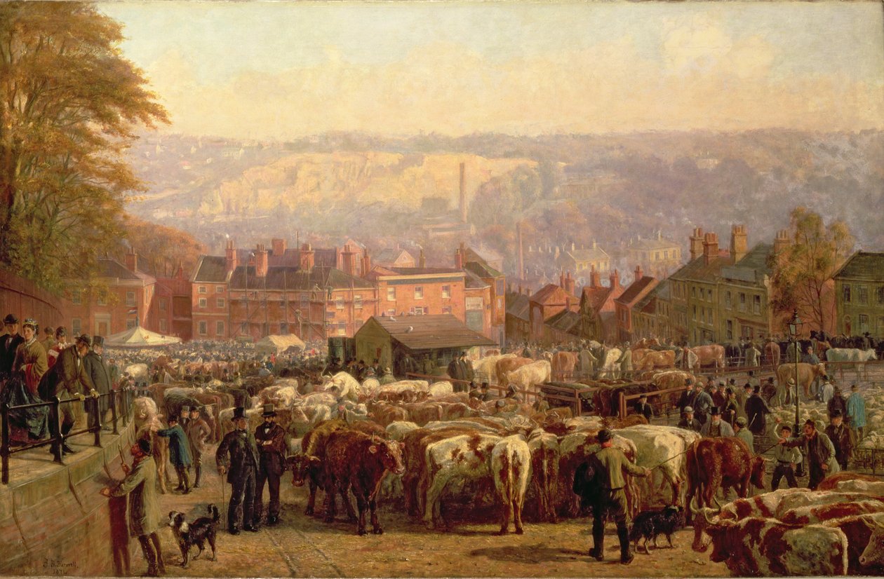 Wzgórze w Norwich w dzień targowy, 1871 autorstwa Frederick Bacon Barwell