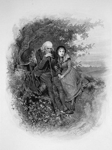 Mała Nell i jej dziadek, z książki „Charles Dickens: plotka o jego życiu”, autorstwa Thomasa Archera, opublikowanej ok. 1894 (lito) autorstwa Frederick Barnard