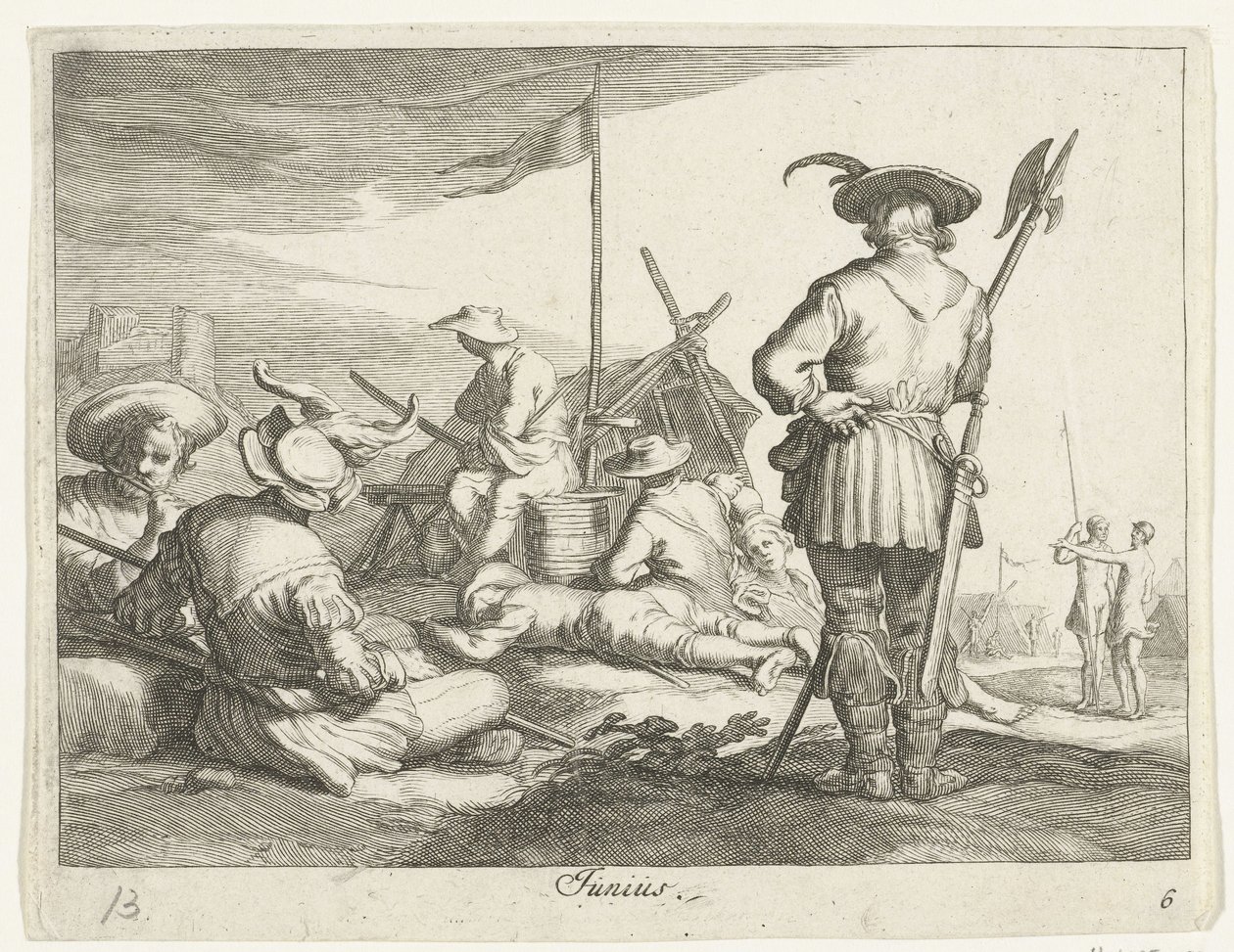 Miesiąc czerwiec Junius (tytuł na obiekcie) Miesiące roku (tytuł serii) autorstwa Frederick Bloemaert