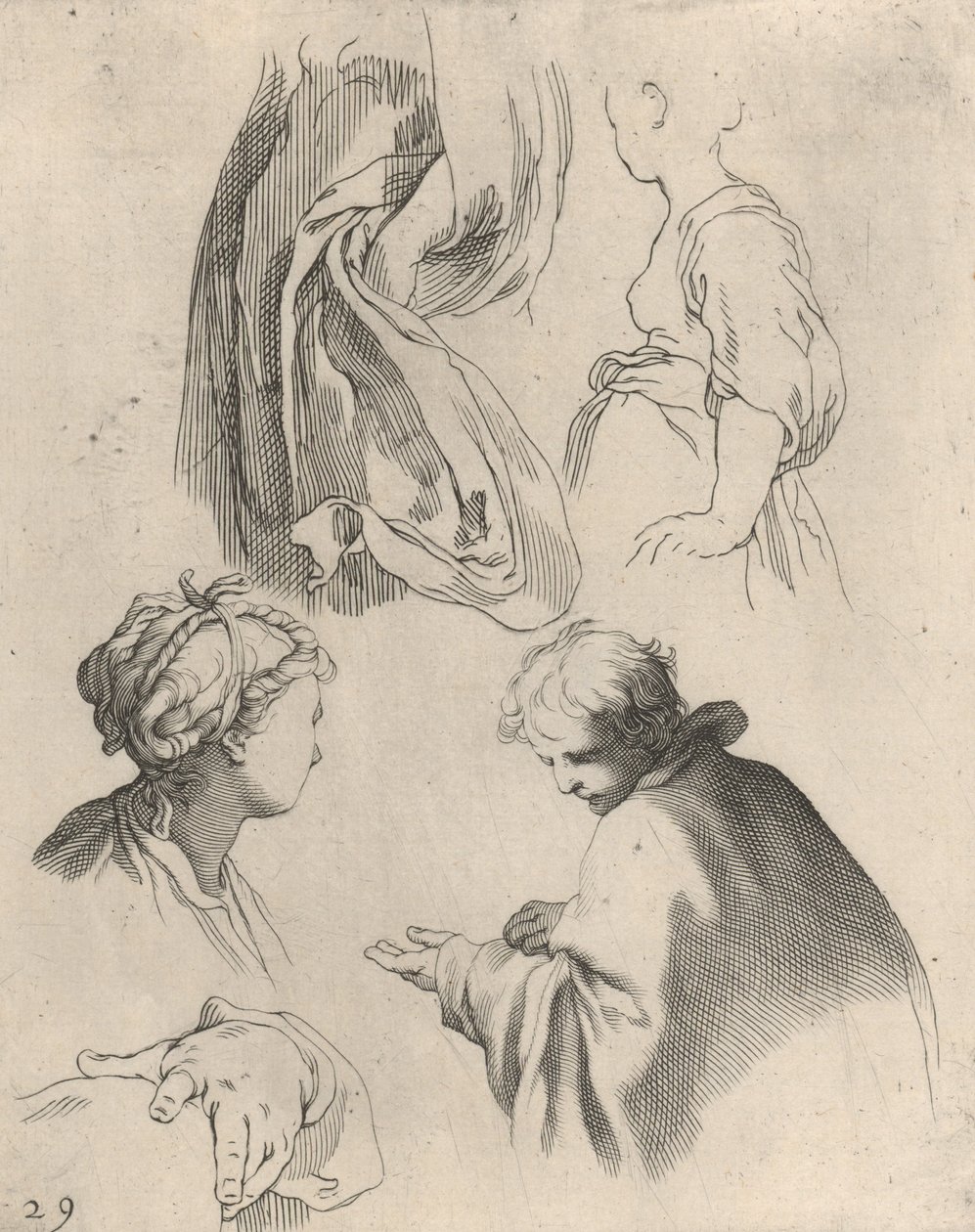 Studia figurowe, z książki rysunkowej, 1650-56. autorstwa Frederick Bloemaert
