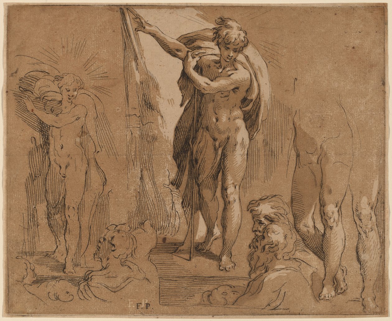 Św. Jan Chrzciciel autorstwa Frederick Bloemaert after Parmigianino