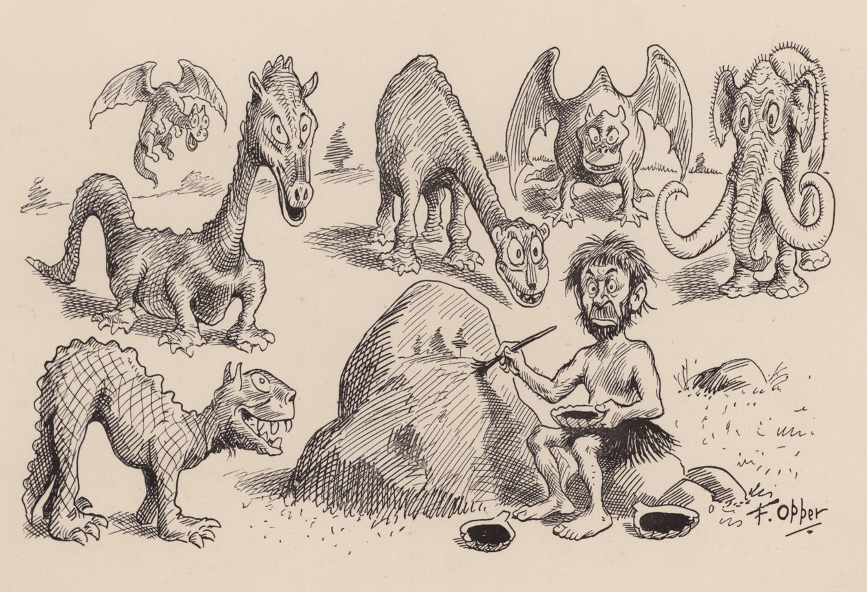 Our Antediluvian Ancestors autorstwa F Oppera: Numer czterdziesty pierwszy (litografia) autorstwa Frederick Burr Opper