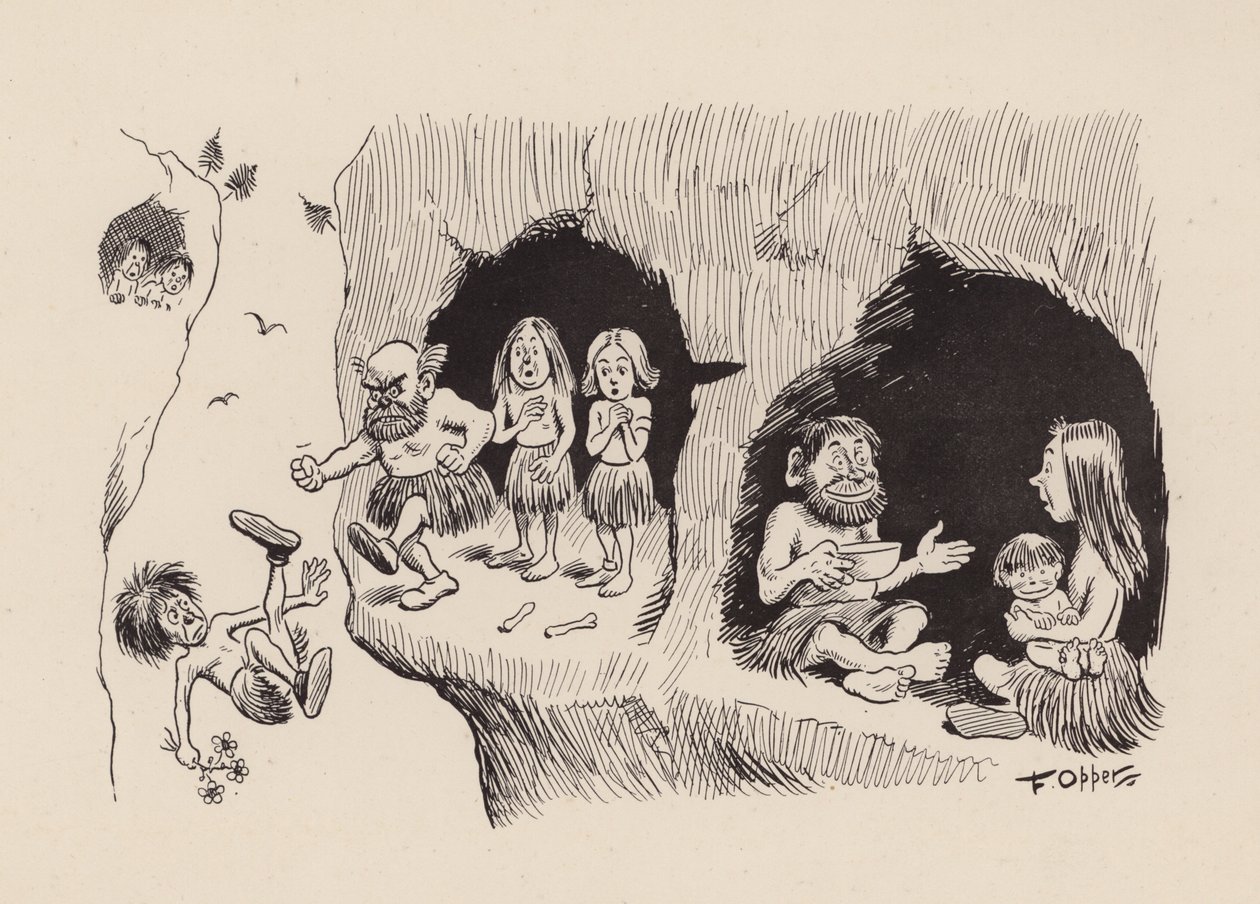 Our Antediluvian Ancestors autorstwa F Oppera: Numer trzydzieści dziewięć (litografia) autorstwa Frederick Burr Opper