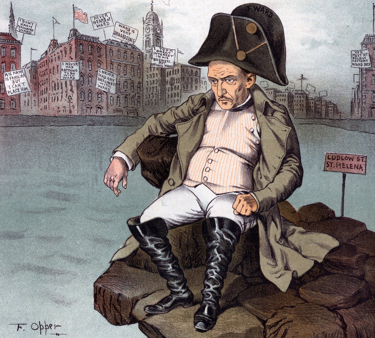 "Mały Napoleon z Wall Street" na wygnaniu autorstwa Fredericka Burra Oppera autorstwa Frederick Burr Opper
