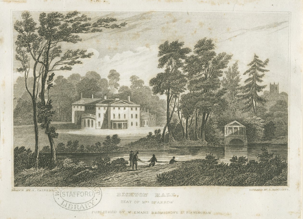Bishton Hall: grawerowanie, nd [? C1830] autorstwa Frederick Calvert
