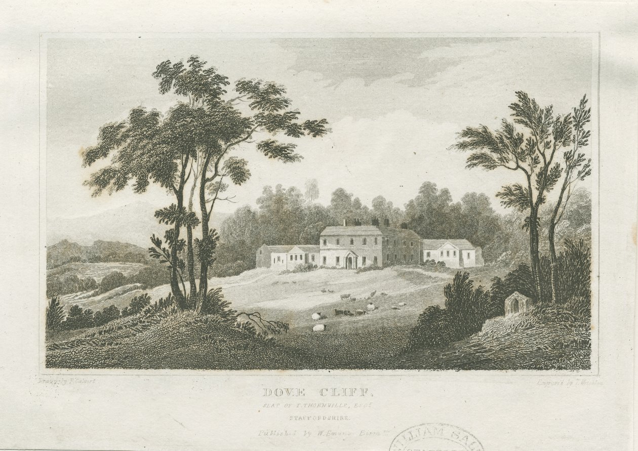 Burton-upon-Trent - Dove Cliff: grawerowanie, nd [c 1830] (druk) autorstwa Frederick Calvert