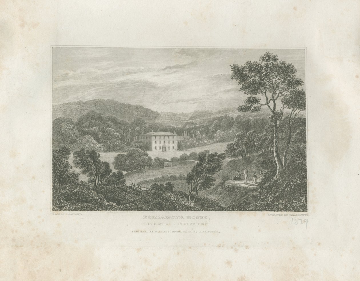 Colton - Bellamour House: grawerowanie, bd [ok. 1830] autorstwa Frederick Calvert