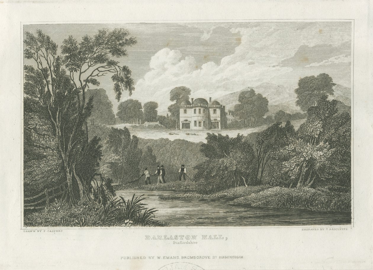 Darlaston Hall: grawerowanie, bd [ok. 1830] autorstwa Frederick Calvert