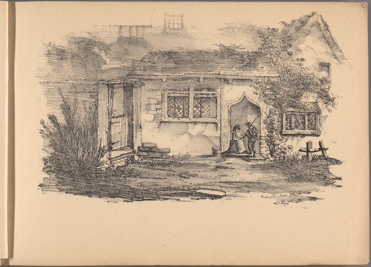 Jeden z serii sześćdziesięciu szkiców domków. Londyn, 1825. autorstwa Frederick Calvert