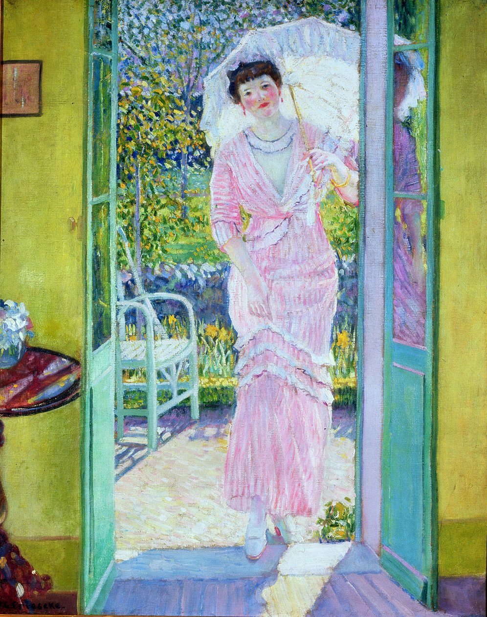 Dzień dobry, ok. 1912-13 (olej na płótnie) autorstwa Frederick Carl Frieseke
