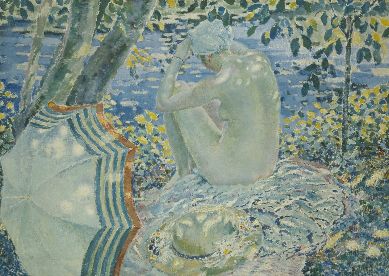Na brzegu, ok. 1915 (olej na płótnie) autorstwa Frederick Carl Frieseke