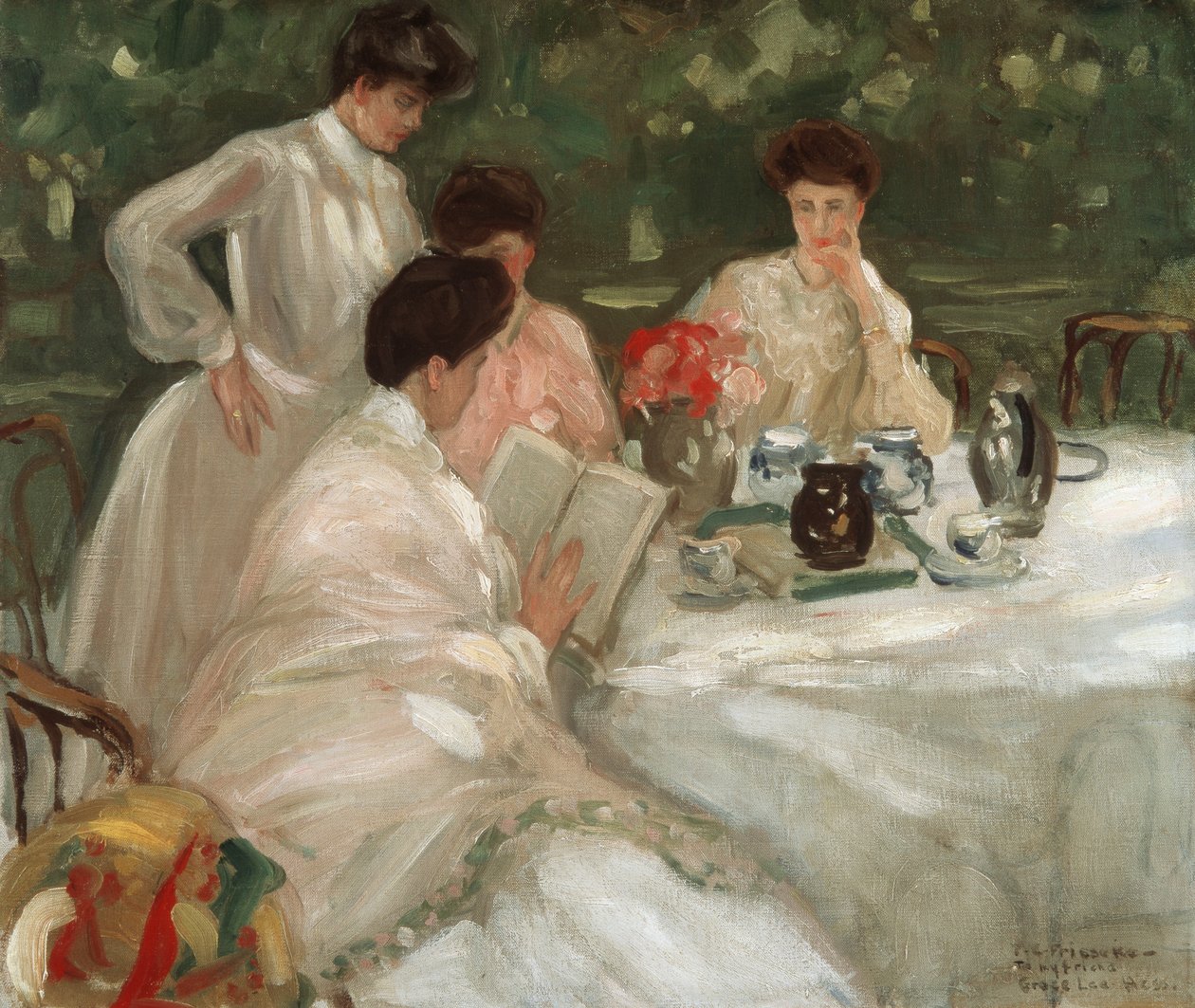 Herbata w ogrodzie autorstwa Frederick Carl Frieseke