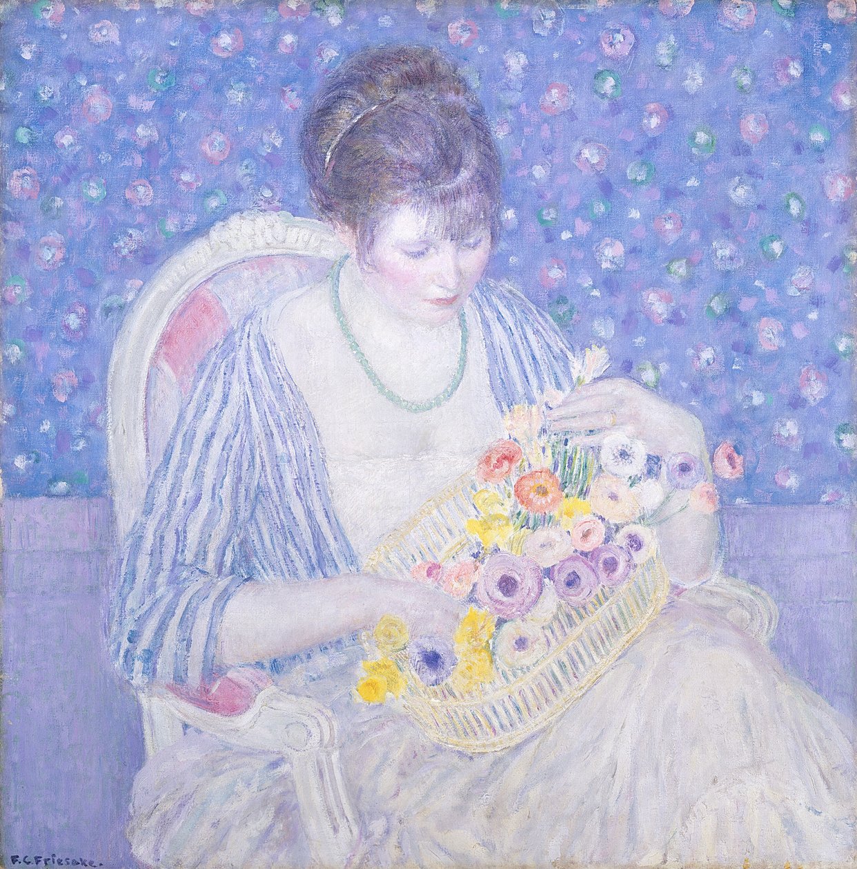 Kosz kwiatów autorstwa Frederick Carl Frieseke