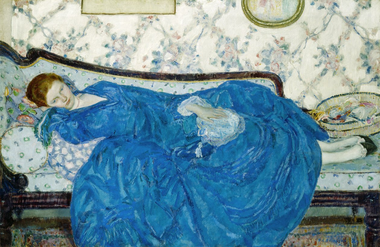 Niebieska suknia, 1917 autorstwa Frederick Carl Frieseke