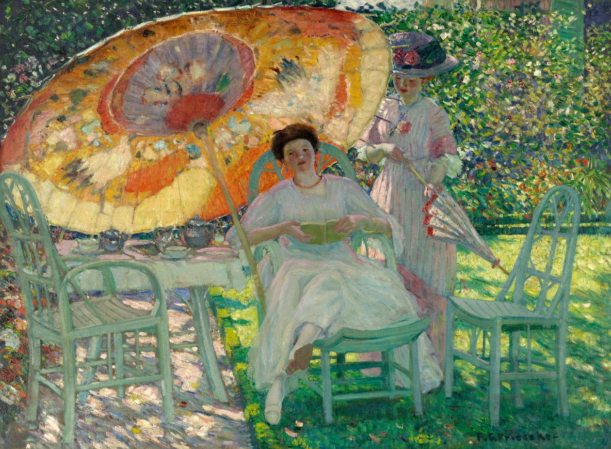 Parasol ogrodowy, ok. 1910 autorstwa Frederick Carl Frieseke