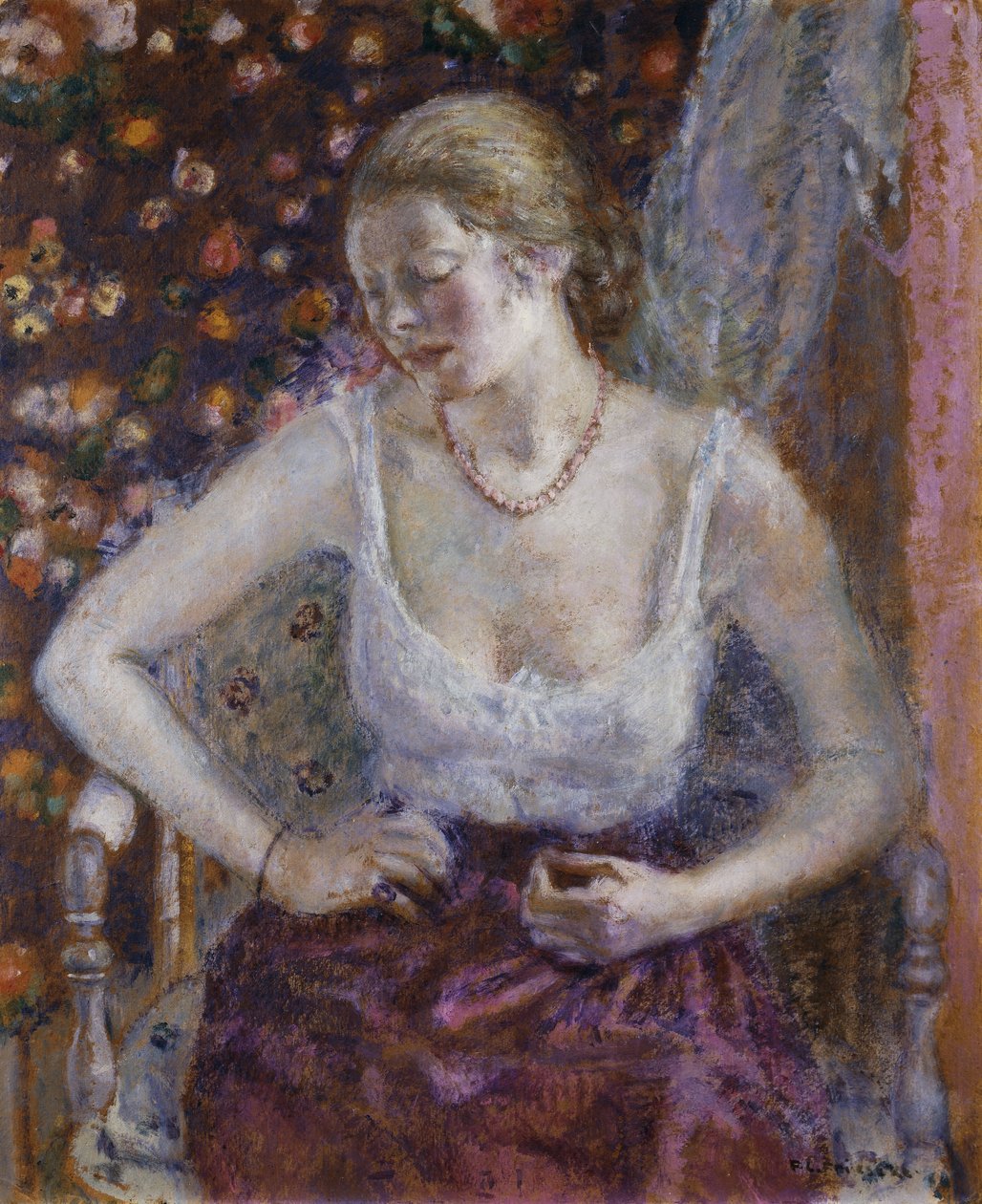 Ubieranie kobiety autorstwa Frederick Carl Frieseke