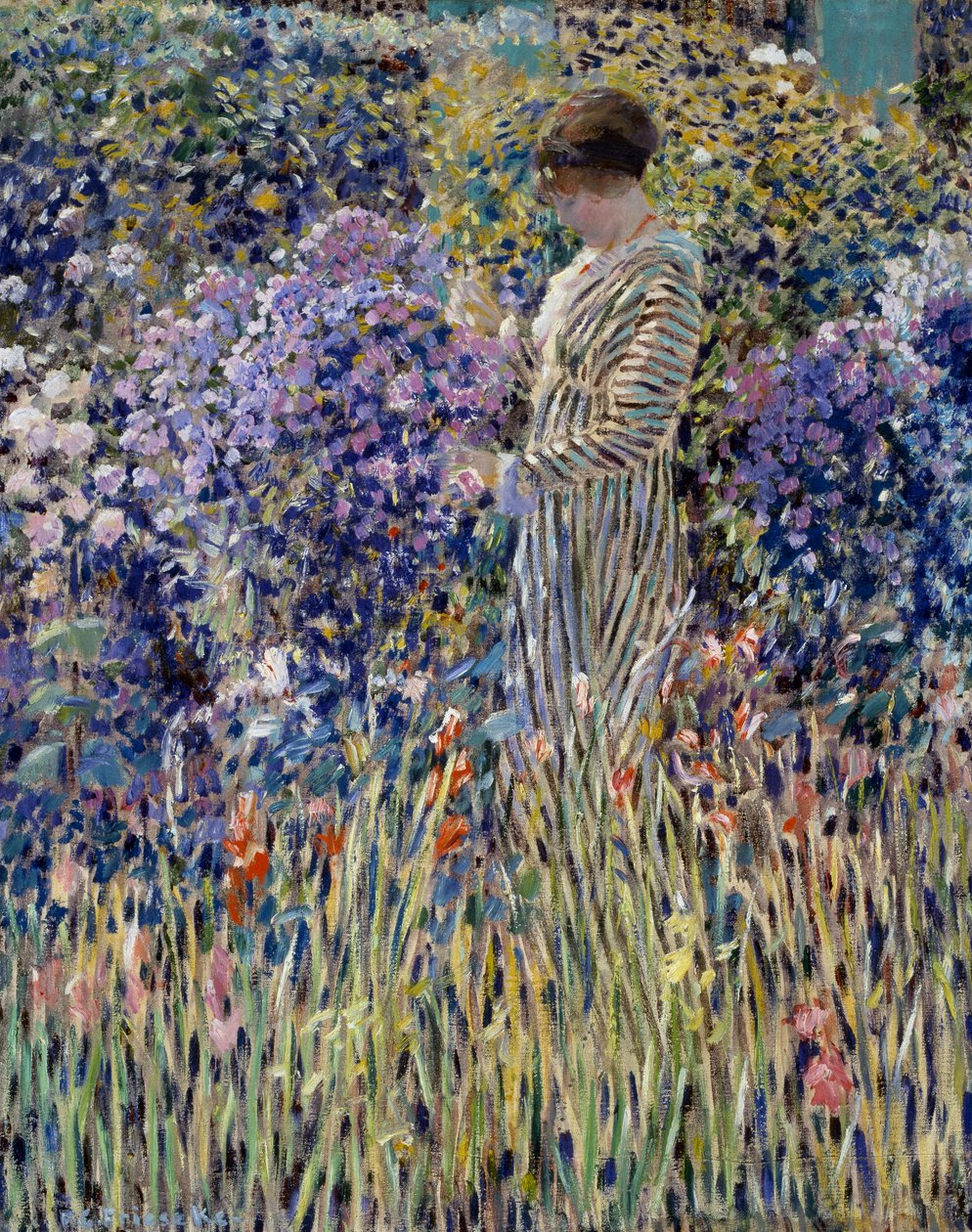 Kobieta w ogrodzie, ok. 1912, obraz Fredericka Carla Frieseke (1874-1939), olej na płótnie, 81x65 cm autorstwa Frederick Carl Frieseke