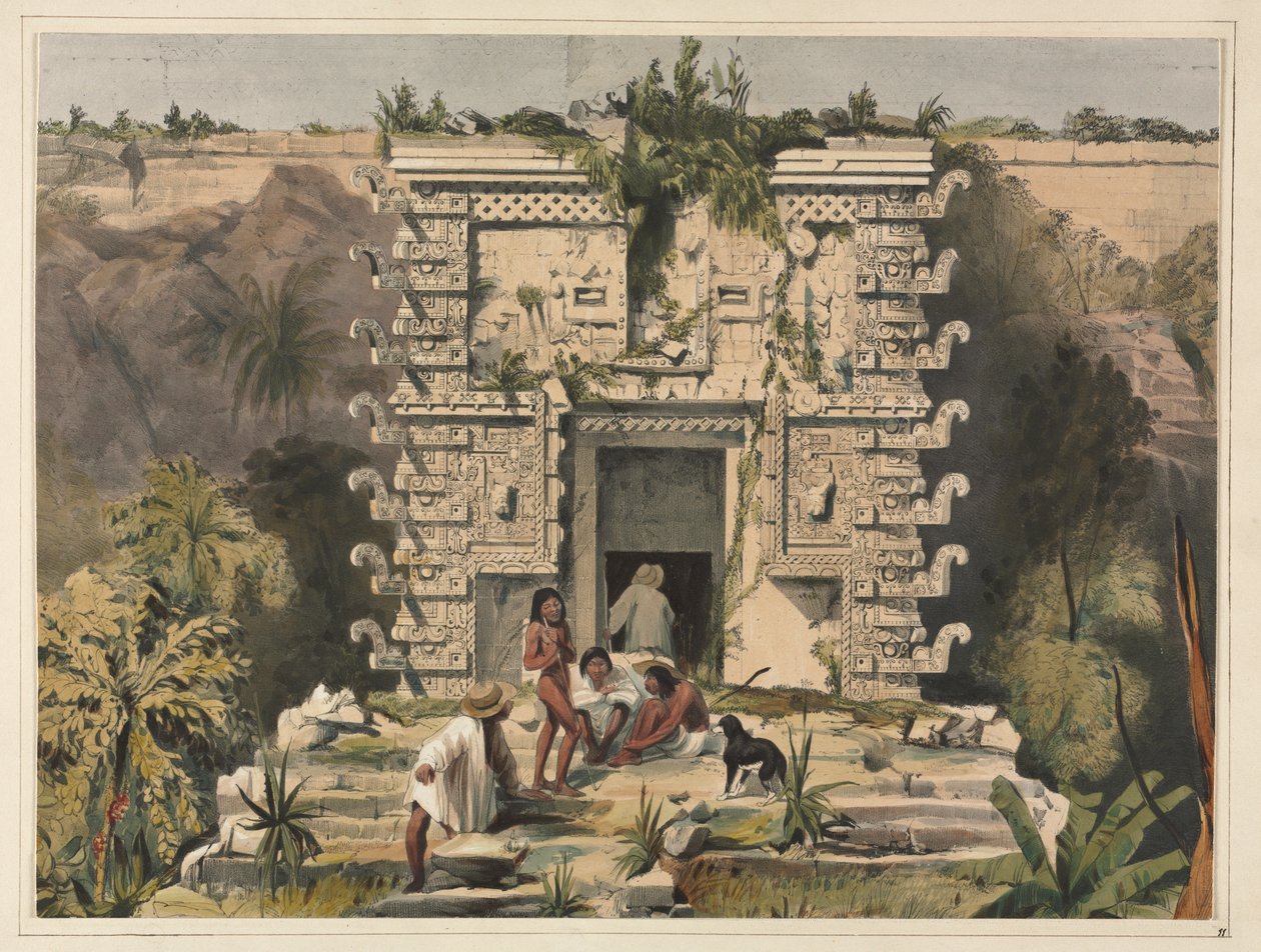 Brama Wielkiego Theocallisa, Uxmal autorstwa Frederick Catherwood