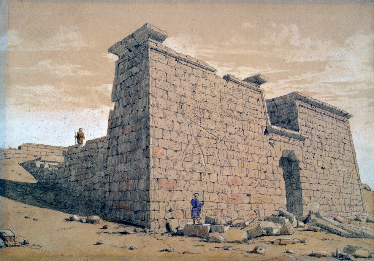 Świątynia, Nubia, Egipt, 1824 autorstwa Frederick Catherwood