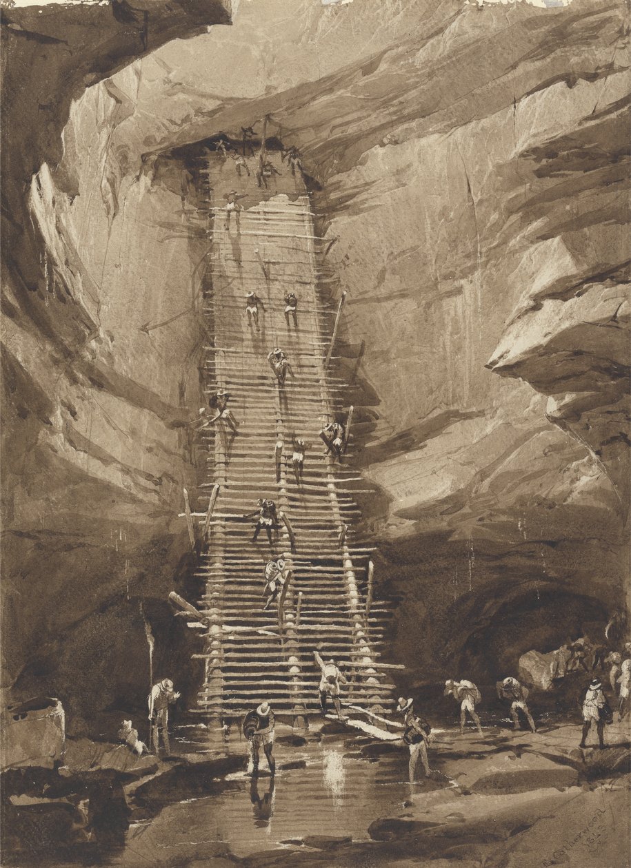 Cóż w Bolonchen na Jukatanie (pióro, atrament, ołówek i pranie na papierze) autorstwa Frederick Catherwood