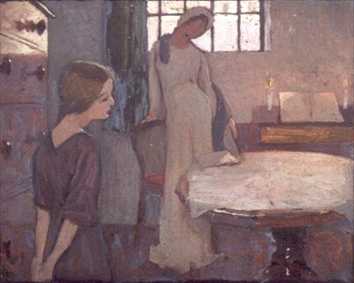 Studium do „Zimowego wieczoru” II, ok. 1900 (olej na pokładzie) autorstwa Frederick Cayley Robinson