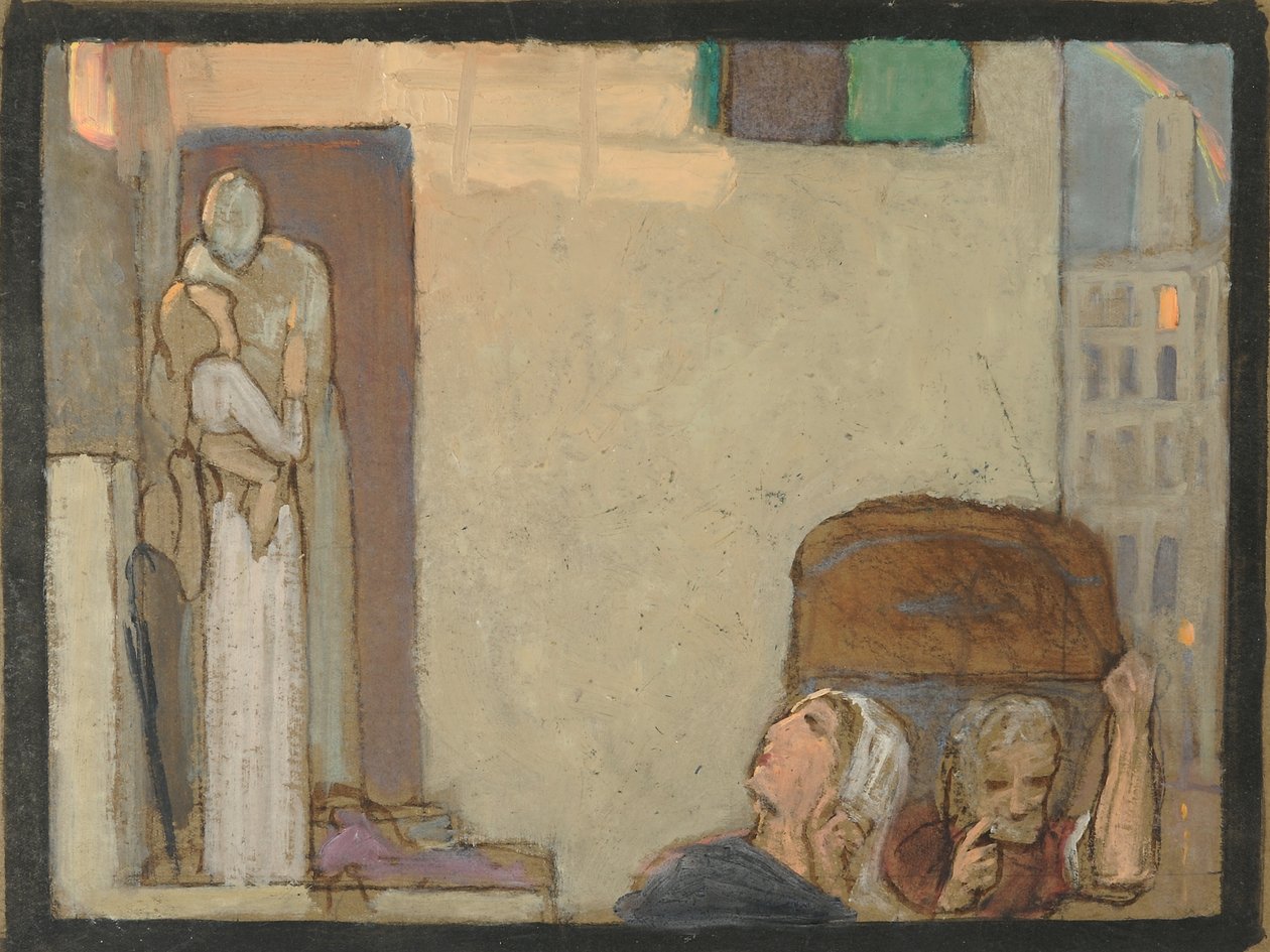 Studium na pożegnanie, ok. 1907 (tempera na papierze) autorstwa Frederick Cayley Robinson