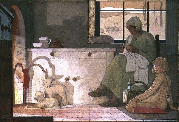 Studium dla „Przybranej matki” autorstwa Frederick Cayley Robinson