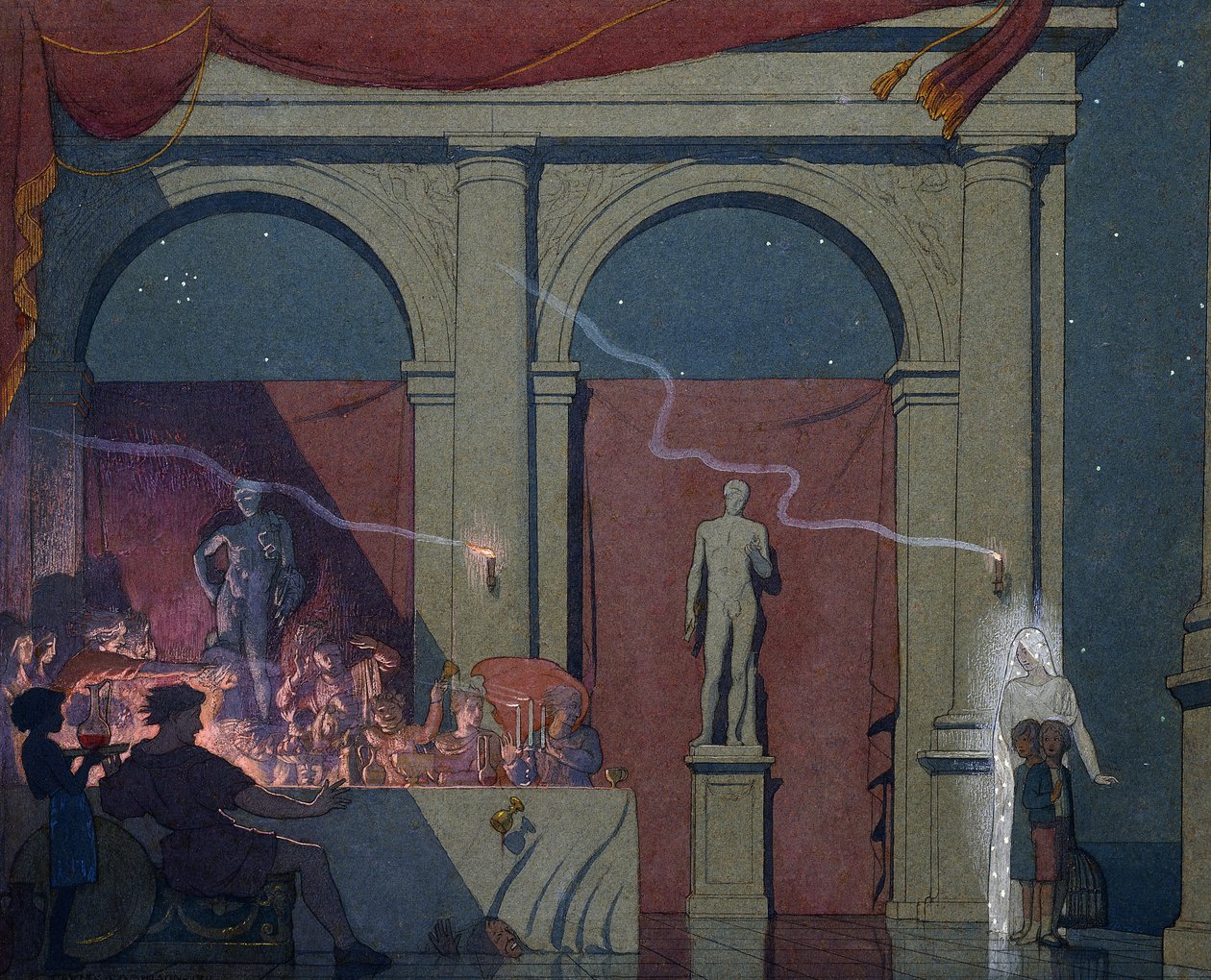 Tyltyl zamienia się w Diament w Pałacu Luksusu, 1911 autorstwa Frederick Cayley Robinson