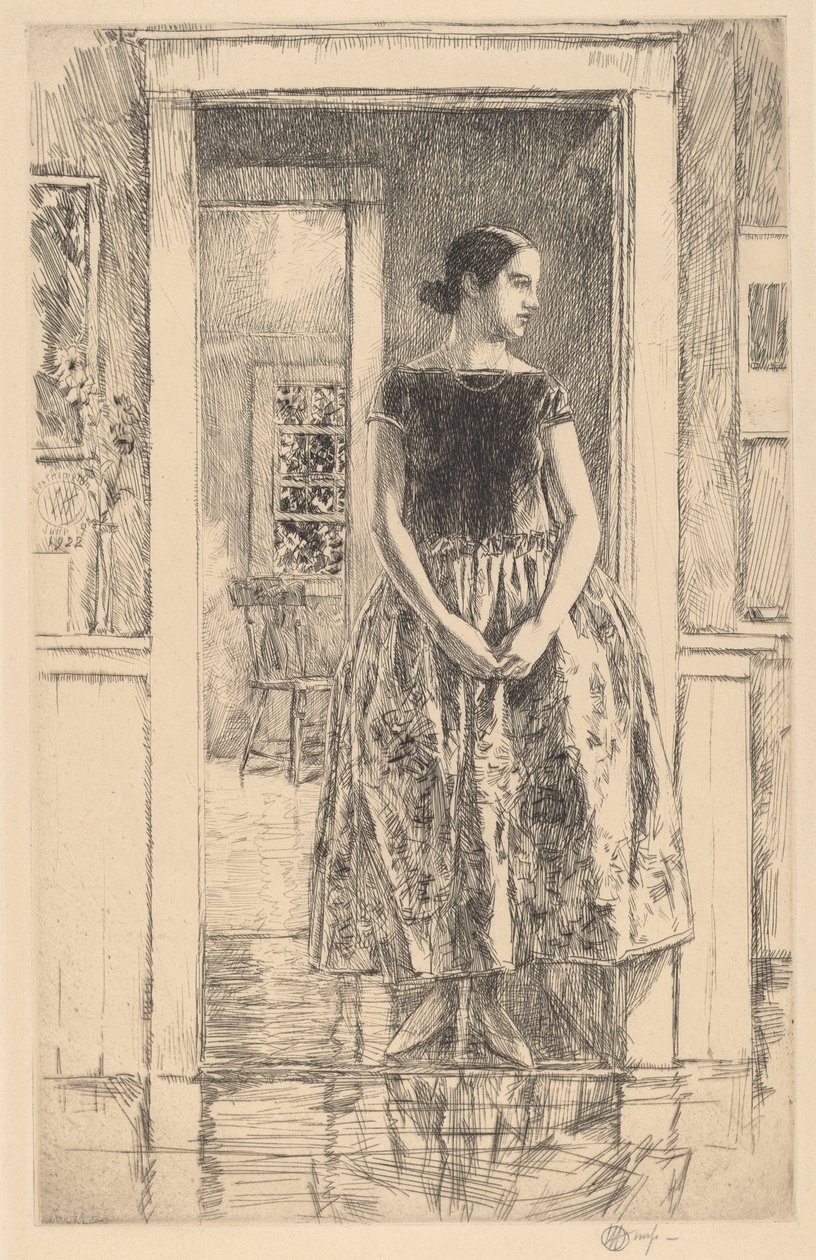 Dziewczyna w nowoczesnej sukni, 1922. autorstwa Frederick Childe Hassam