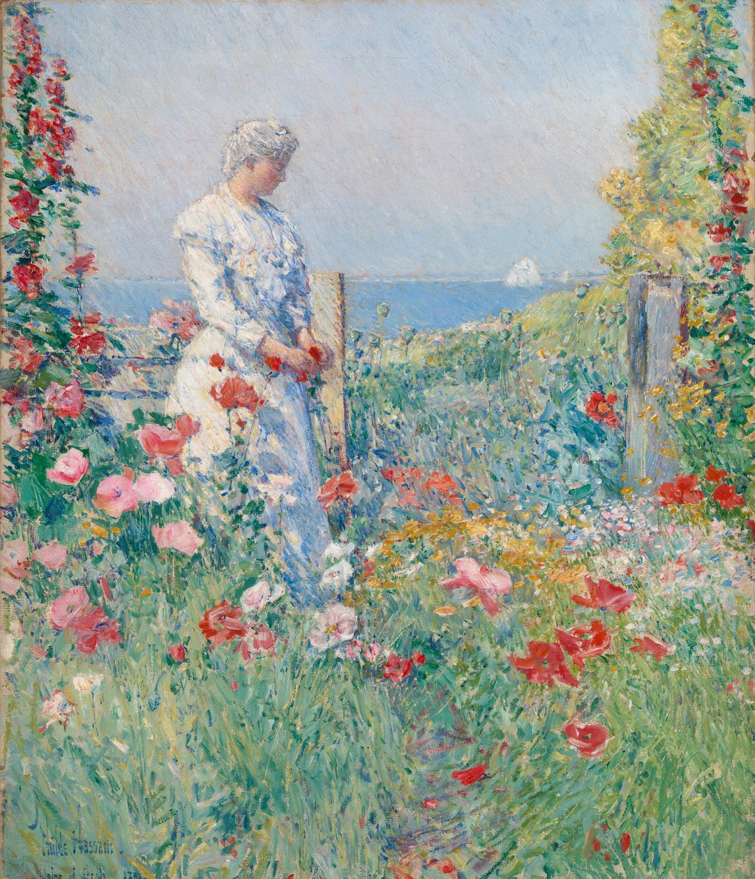 W ogrodzie Celia Thaxter w swoim ogrodzie, 1892. autorstwa Frederick Childe Hassam