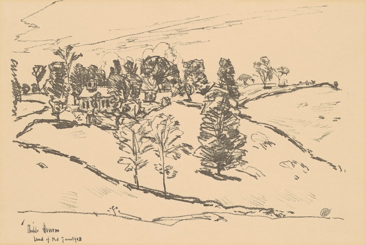 Mały dom szkolny, kraina Nod, 1918. autorstwa Frederick Childe Hassam