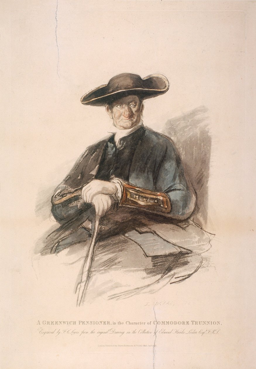 „Emeryt z Greenwich w postaci komandora Truniona”, Greenwich Hospital, Londyn, 1826 autorstwa Frederick Christian Lewis