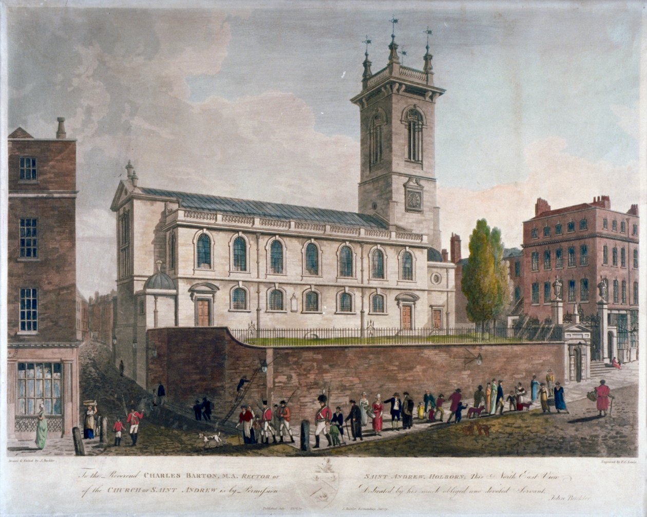 St Andrew Holborn, Londyn, 1804 autorstwa Frederick Christian Lewis