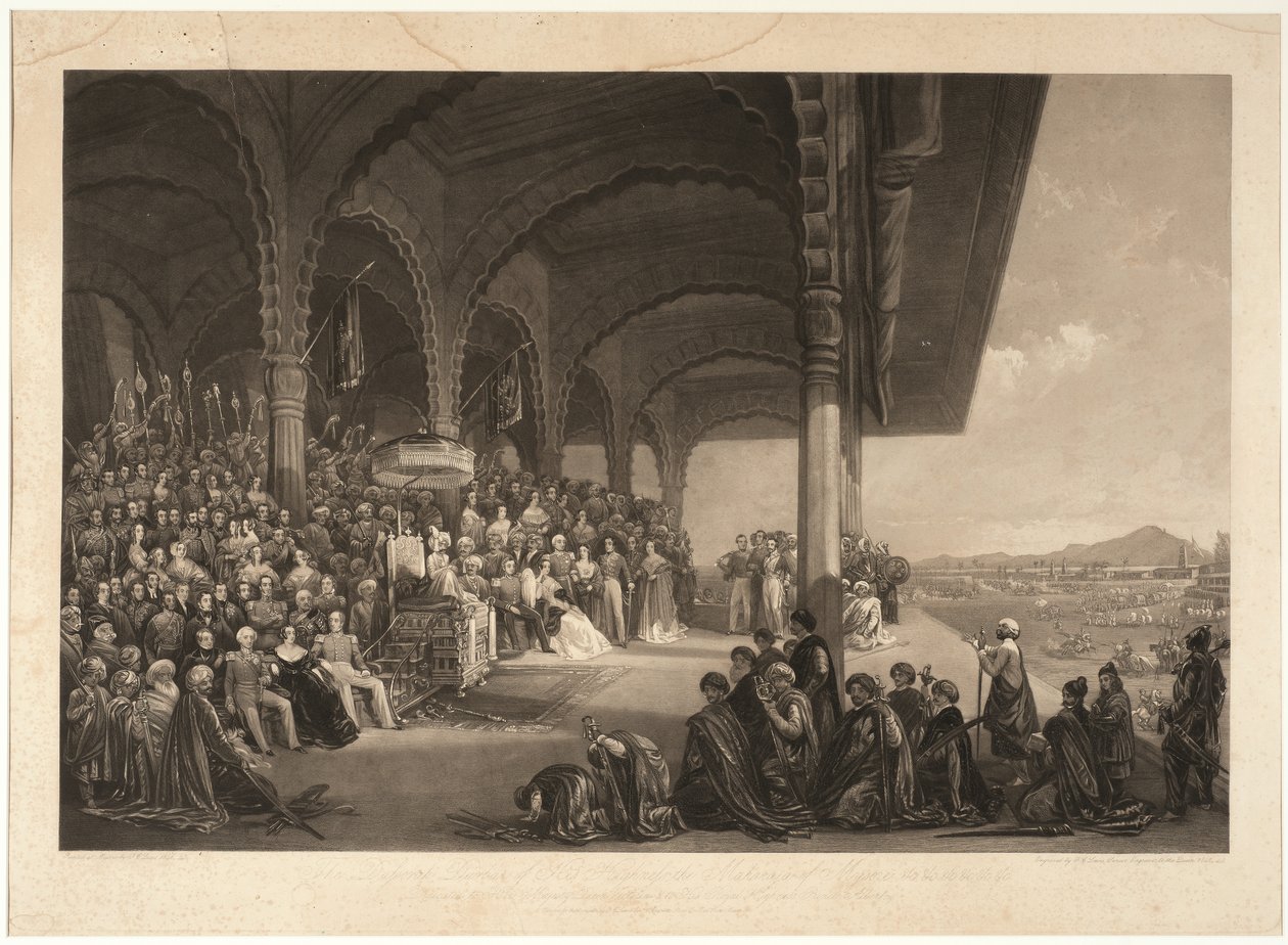 Dussorah Durbar Jego Wysokości Maharadży Mysore autorstwa Frederick Christian Lewis