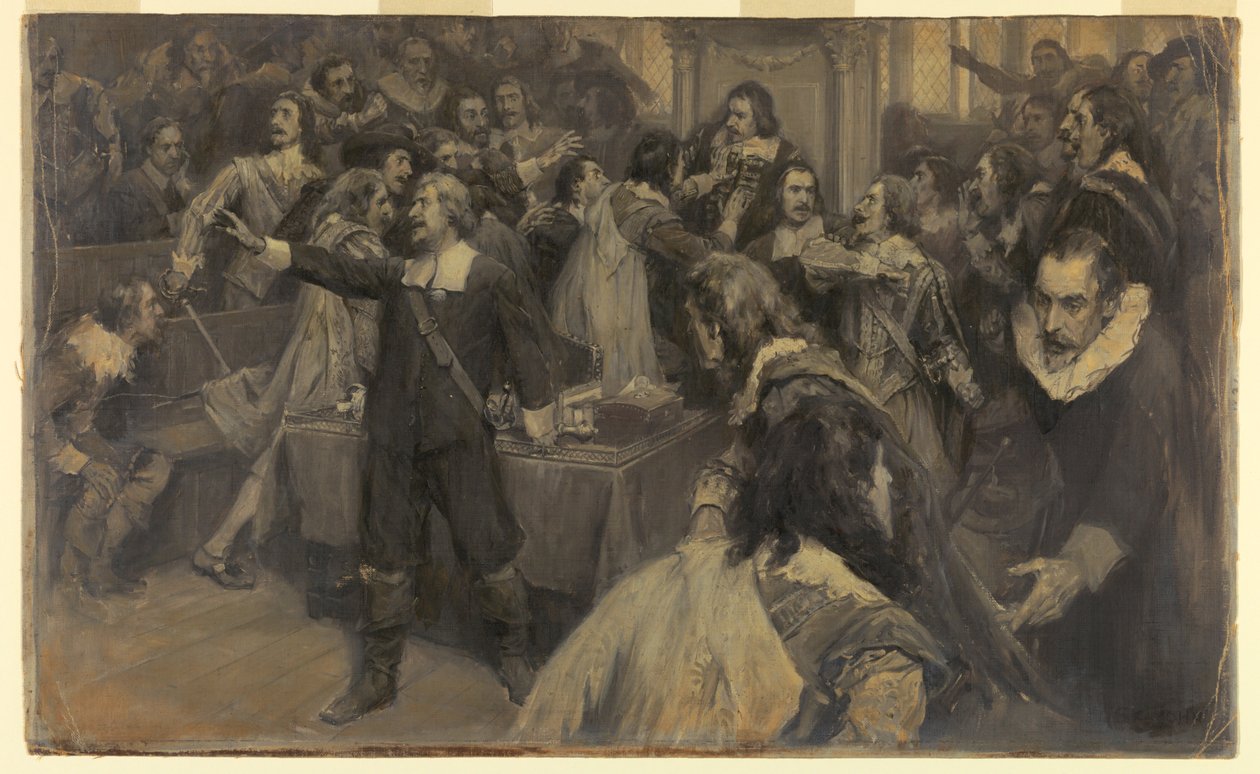 Scena w Izbie Parlamentu, 2 marca 1629 autorstwa Frederick Coffay Yohn