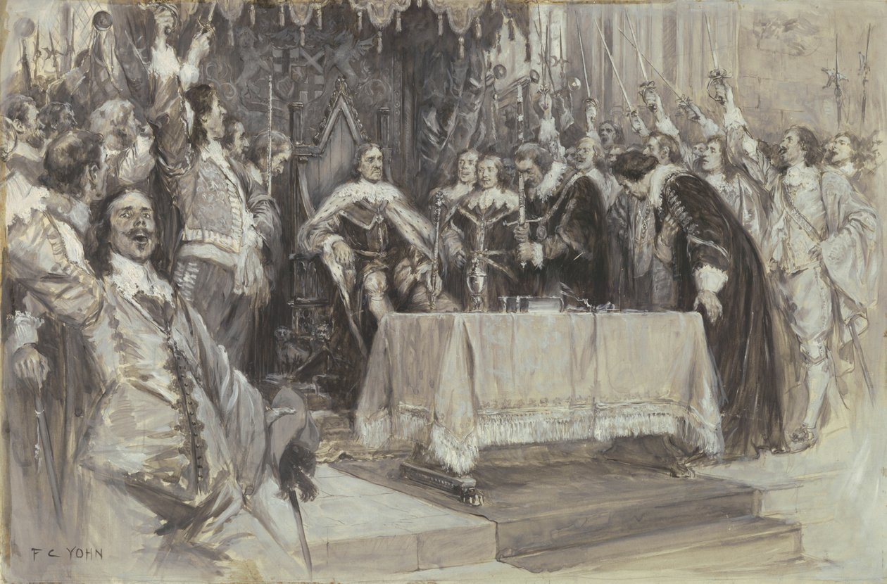Druga instalacja Cromwella jako obrońcy, w Westminster Hall, 26 czerwca 1657 r. autorstwa Frederick Coffay Yohn