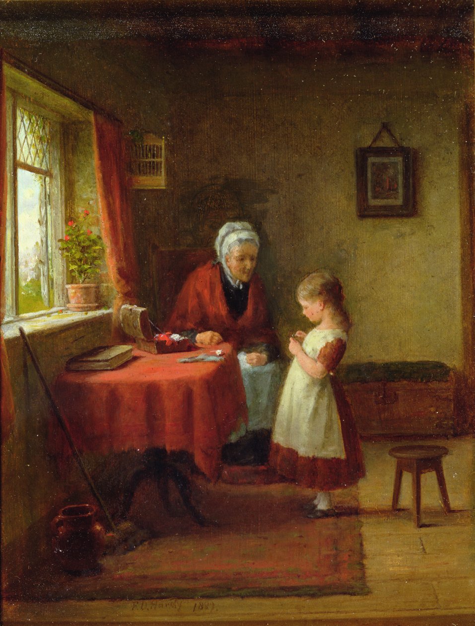 Pierwsza lekcja szycia autorstwa Frederick Daniel Hardy