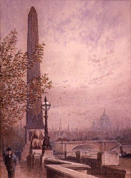 Igła Kleopatry (akwarela na papierze) autorstwa Frederick E.J. Goff