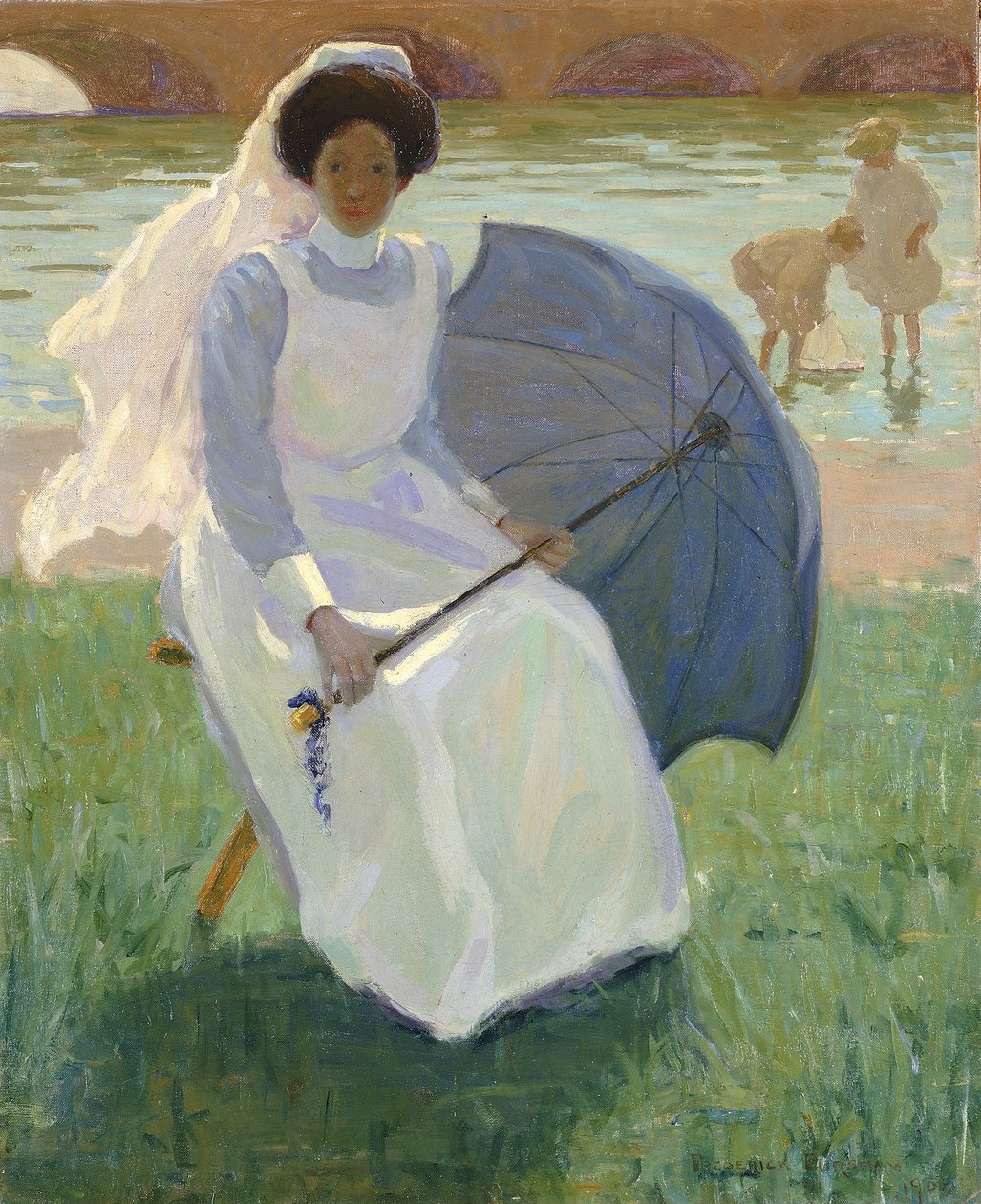 Kobieta z zielonym parasolem, 1908. autorstwa Frederick F. Fursman