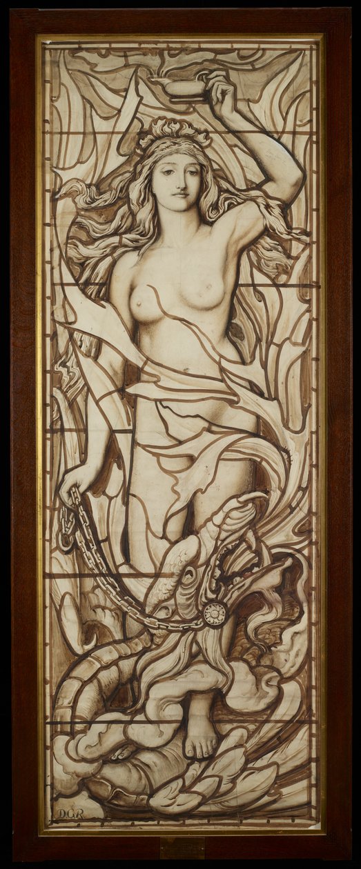 Ogień, z serii Cztery Żywioły, ok.1888-89 (pióro i tusz z zamazania ołówkiem na papierze) autorstwa Frederick G. Smith
