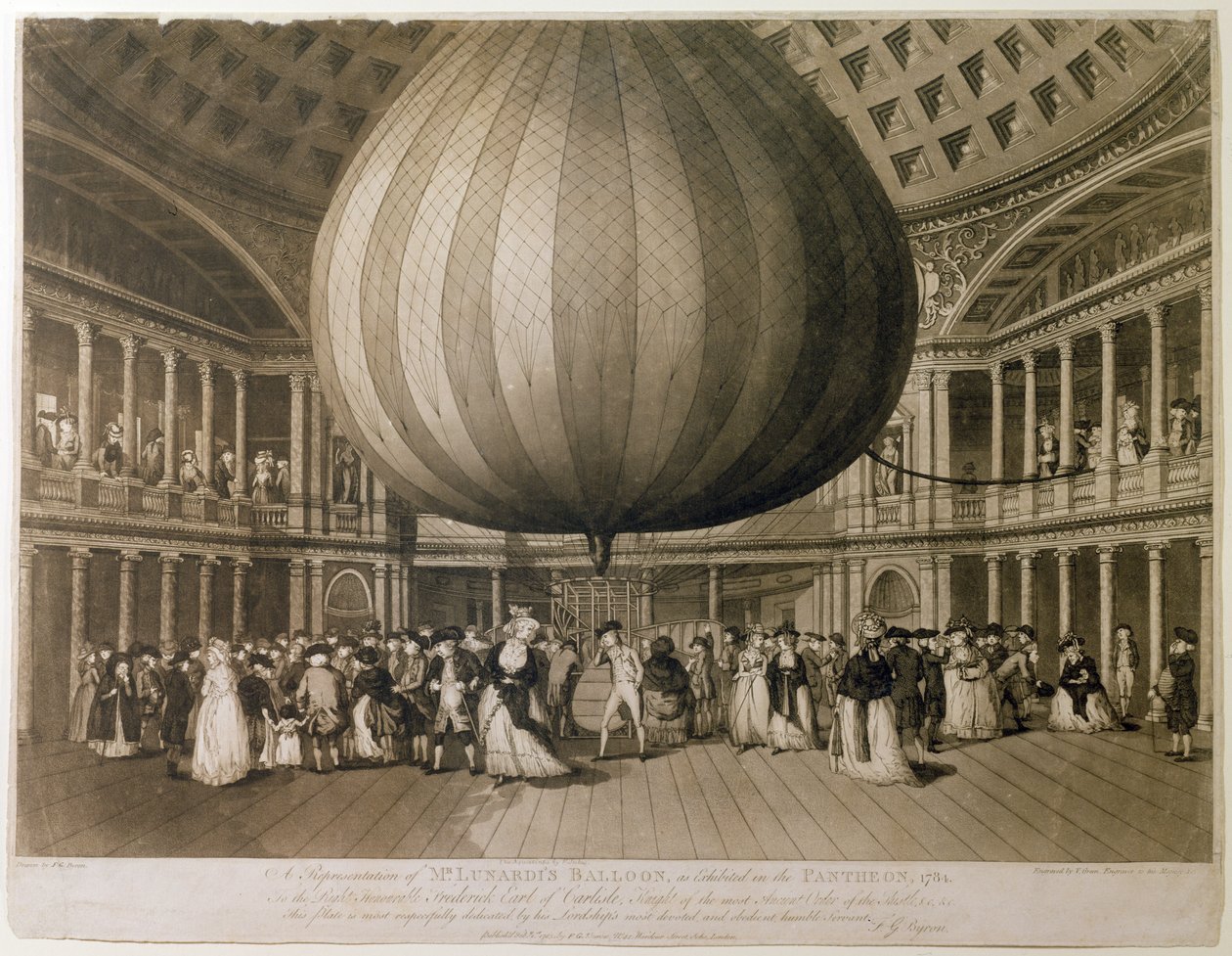Widok wnętrza Panteonu, Oxford Street, Londyn, 1785 (akwatinta) autorstwa Frederick George Byron