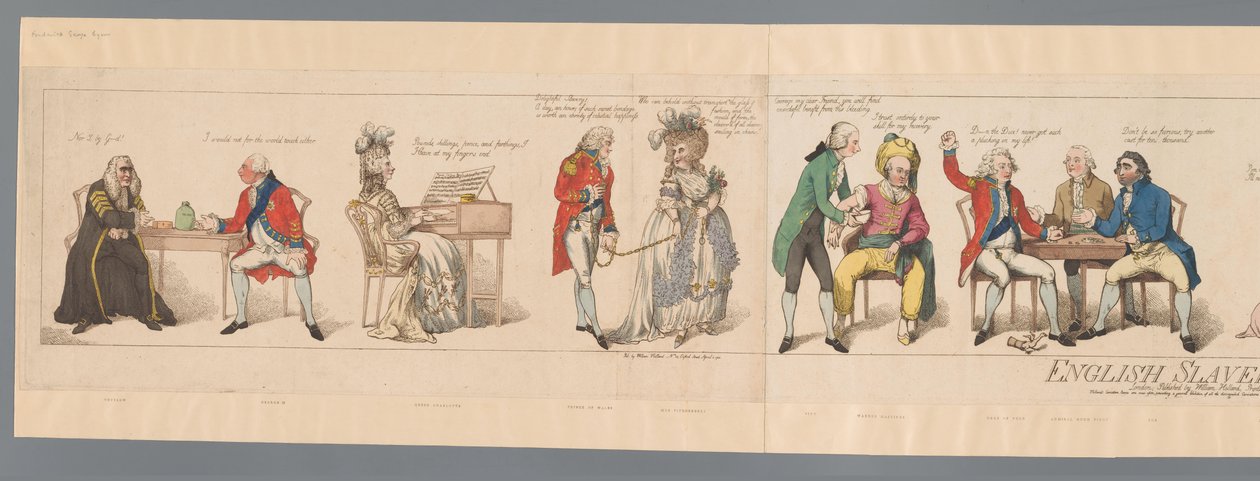 Dwadzieścia osób publicznych w różnych sytuacjach English Slavery or Picture of the Times (tytuł na obiekcie) autorstwa Frederick George Byron