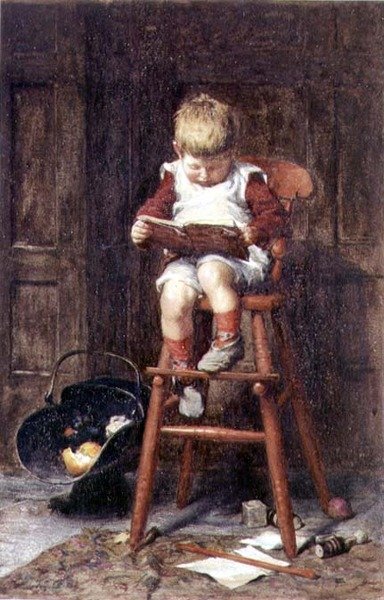 Na wysokim krześle (akwarela) autorstwa Frederick George Cotman