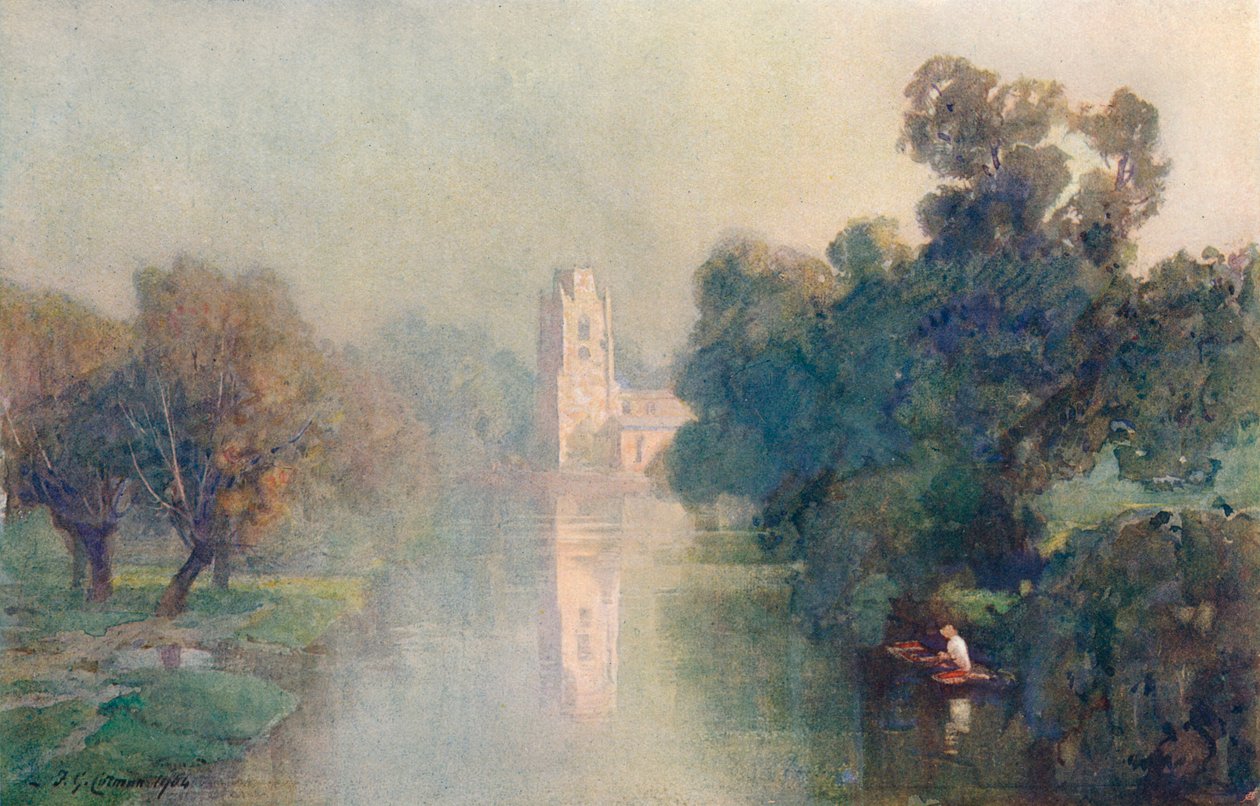 Poranne mgły, Hemingford Grey, 1906. autorstwa Frederick George Cotman