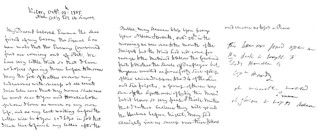 List admirała Lorda Nelsona do Lady Hamilton, 1805 1865. autorstwa Frederick George Netherclift