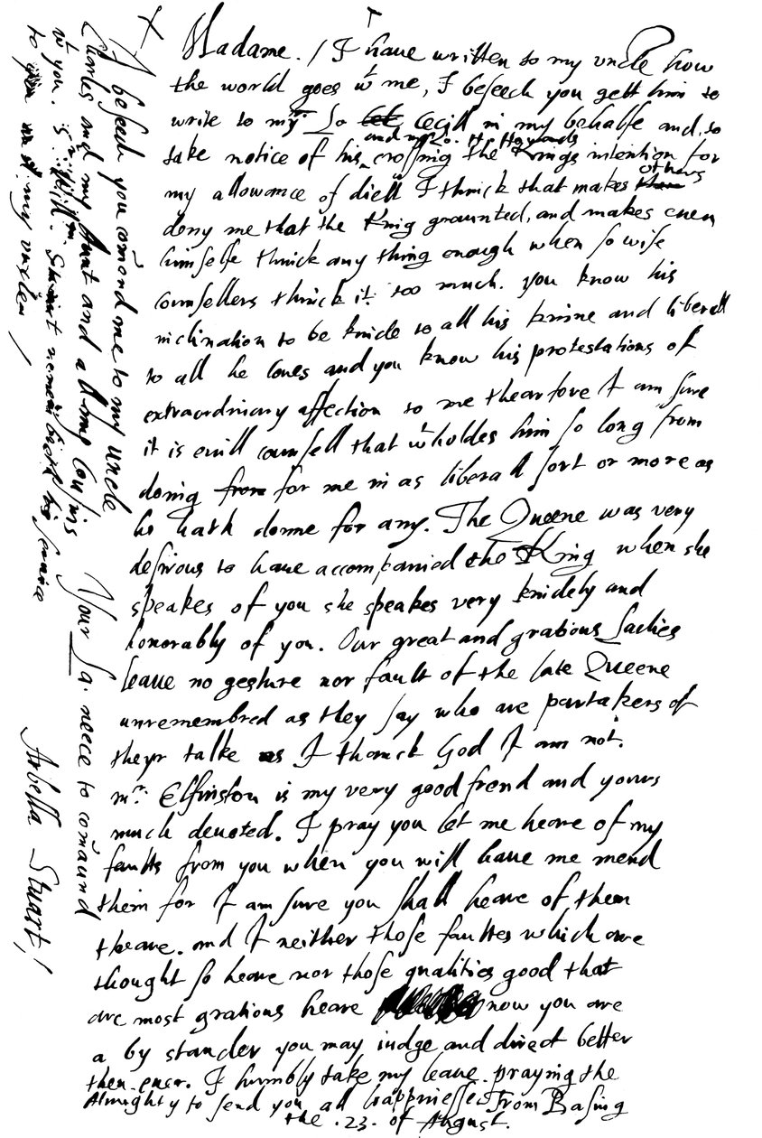 List Arabelli Stuart do hrabiny Shrewsbury, koniec XVI - początek XVII wieku 1865. autorstwa Frederick George Netherclift