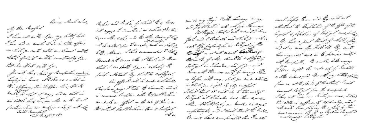List Arthura Wellesleya, księcia Wellington, do feldmarszałka Lorda Beresforda, 1815 1865. autorstwa Frederick George Netherclift